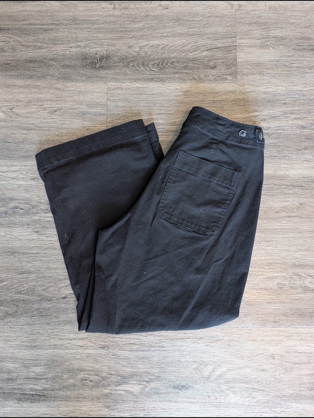 Old Navy High Waisted Wide Leg Capris Black Size 6
